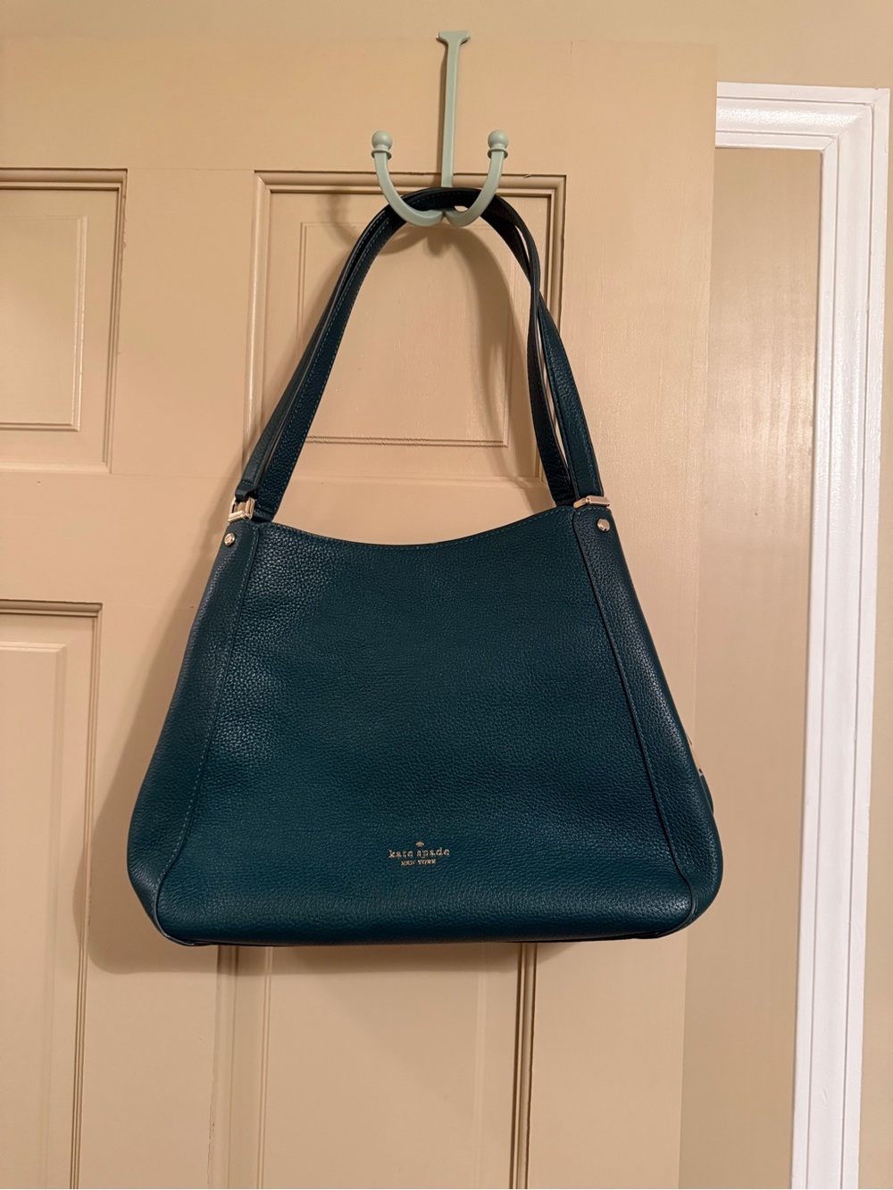 kate spade Teal Green Pebble Leather Shoulder Bag